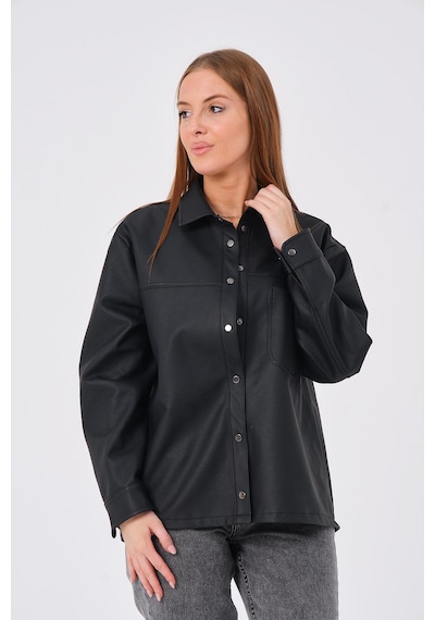 Pique Hscstore Kadın Çıtçıt Kapamalı Siyah Ceket - Lız