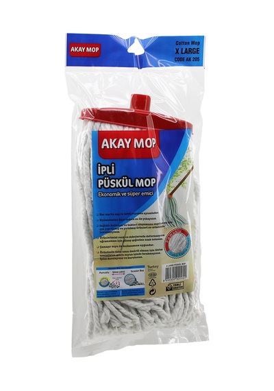 X Large Mikrofiber Endüstriyel Mop 27 Cm Örgülü İpli