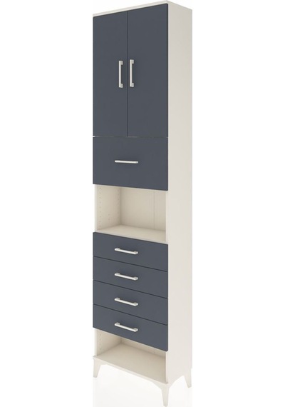 Arges Dolap 3 Raflı 5 Çekmeceli 2 Kapaklı 60x30x243 Aytaşı-antrasit Aytası