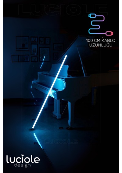 Rgb Led Strip Tube Light Abajur Uzaktan Kumandalı Işık Lamba Ampül Aydınlatma Renkli Atube3