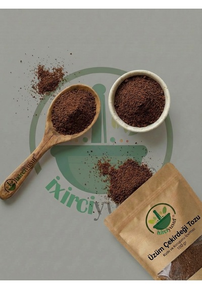 İxirciyusuf Üzüm Çekirdeği Tozu Grape Seed Powder Ground Grape Seed Vitis Vinifera Seed Powder Doğal Öğütülmüş 100 G