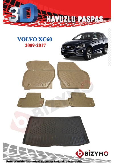 Volvo Xc60 Suv 2009-2017 Bej Havuzlu Paspas Ve Bagaj Seti Bizymo