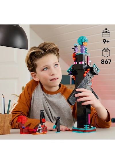 LEGO® Minecraft® Enderman Kulesi 21279 - 9 Yaş ve Üzeri Çocuklar için Video Oyunu Temalı Yaratıcı Oyuncak Yapım Seti (867 Parça)