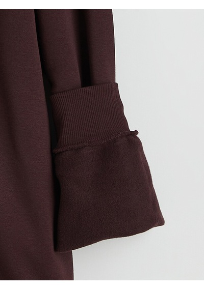 Lcw Vision Bordo Bisiklet Yaka Baskılı Erkek Kalın Sweatshirt
