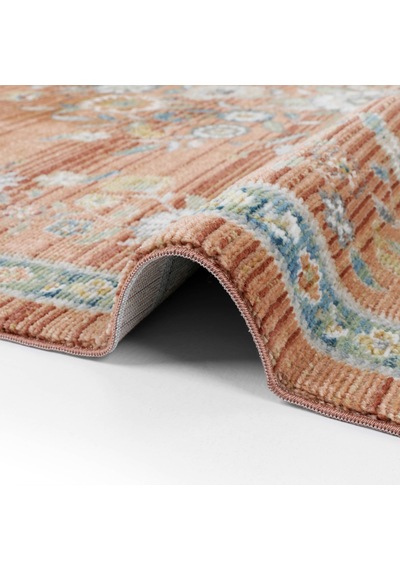 Cool Halı Floor Somon Vintage Floral Çiçekli Salon Oturma Odası Robot Süpürge Uyumlu Pati Dostu Halı Turuncu