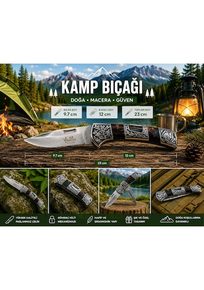 Aln Master Kamp Bıcağı Çakı Şık Tasarım Açık Gri