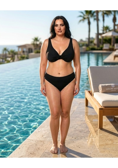 Büyük Beden Balenli Çapraz Detaylı Ayarlanabilir Askılı Toparlayıcı Kadın Bikini Takım Siyah Büyük Beden Balenli Çapraz Detaylı Ayarlanabilir Askılı Toparlayıcı Kadın Bikini Takım Siyah
