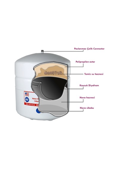 Su Arıtma Cihazı Için 2.2 Galon 8 Litre Metal Genleşme Tankı