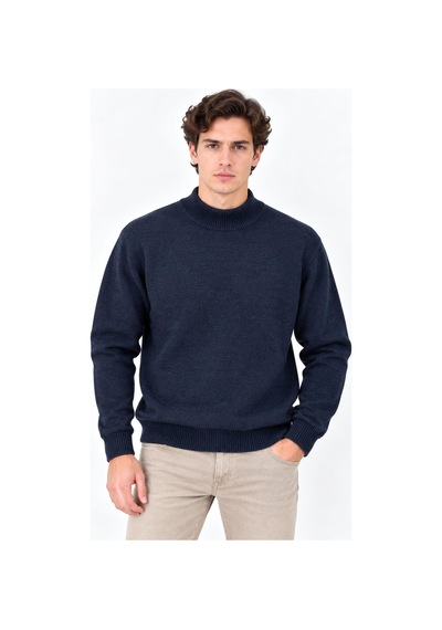 Classics Men Regular Fit Yarım Balıkçı Yaka Basic Triko Kazak 7812 Lacivert