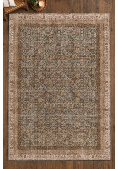 Artloop İstanbul Kahverengi Vintage Dokuma Tabanlı Şönil Halı Al 655 Kahverengi - Vintage