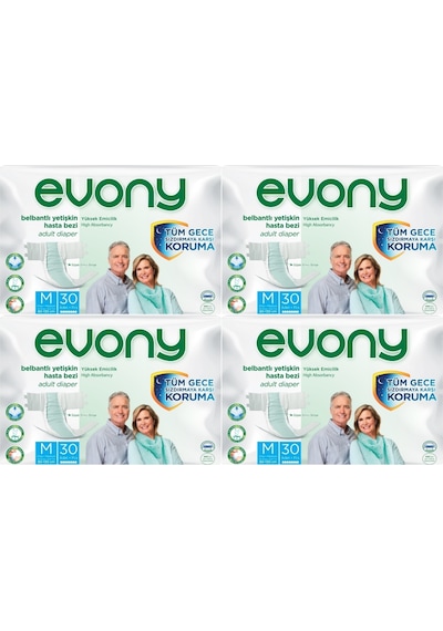 Evony Hasta Bezi Yetişkin Bel Bantlı M-orta 120 Adet 4pk 30