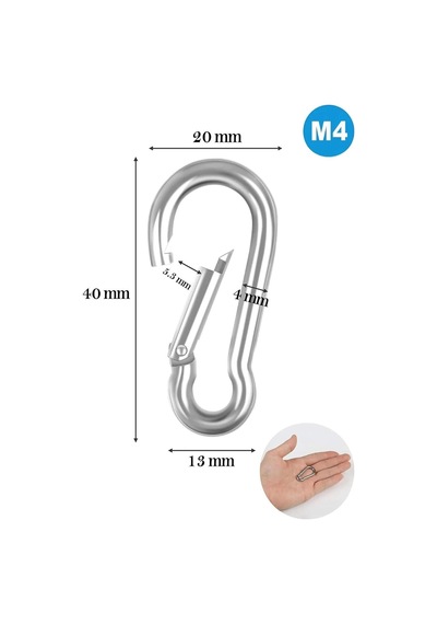 Ayrex M4 Karabina Çinko İle İşlenmiş 316 Paslanmaz Çelik 40x20x4 Mm 10 Adet