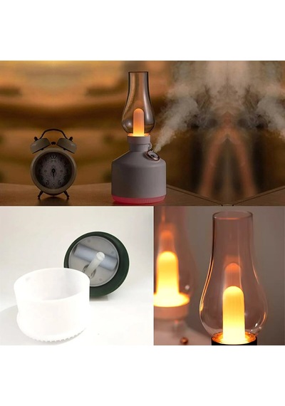 Nostaljik Gaz Lambası Tasarımlı Ultrasonik Difüzör Aromaterapi Nemlendirici Hava Nemlendirici