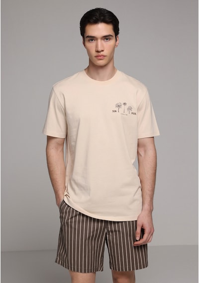 Colin's Colins Regular Fit Yuvarlak Yaka Düz Erkek Bej Kısa Kol Tişört Cl1078536 Q1.v2 Beı