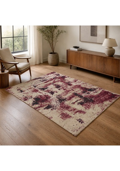 Kartela Halı Nivo Halı Kaymaz Taban Makinede Yıkanabilir Halı Bordo - 100 X 150 Cm