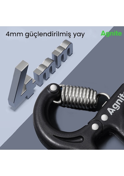 Agnıte Ayarlanabilir Mekanik Sayaçlı El Yayı Güç Artırıcı Siyah