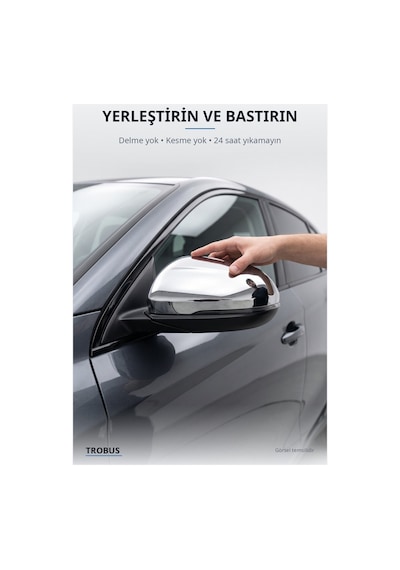 Ford Fusion 2006-2012 Uyumlu Krom Ayna Kapağı 2 Parça Paslanmaz Çelik