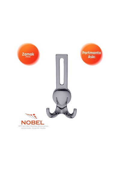 Solo Lüks Portmanto Askı, Metal, Vestiyer Askı, 210 Gr, Dolap Askılık, Duvar Askılığı, Füme Vidalı