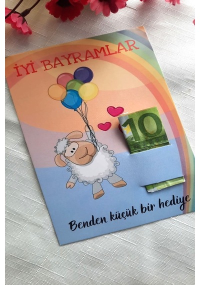 Uçan Kuzucuk Bayram Kartı - Bayram Tebrik Kartı - Bayram Harçlık