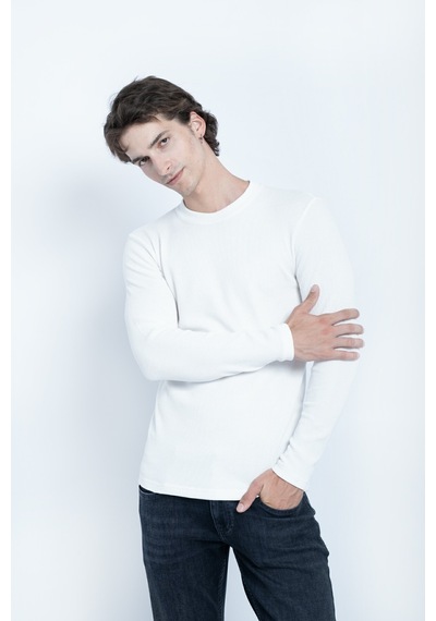 Sportuel Erkek Ekru 6511 Js 0 Yaka Basic Waffle Sweatshirt Jsswtk25e000008-ekru