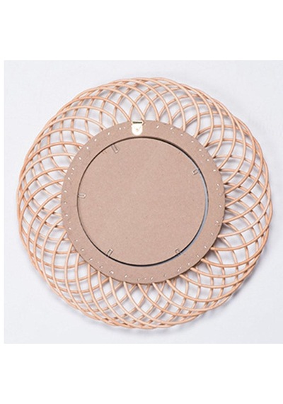 Rattan Yuvarlak Ayna 740g Haki Rattan Yuvarlak Yepyeni Kahverengi