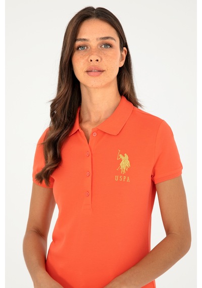 U.S. Polo Assn. Kadın Nar Çiçeği Basic Polo Yaka Tişört 50280071-VR039