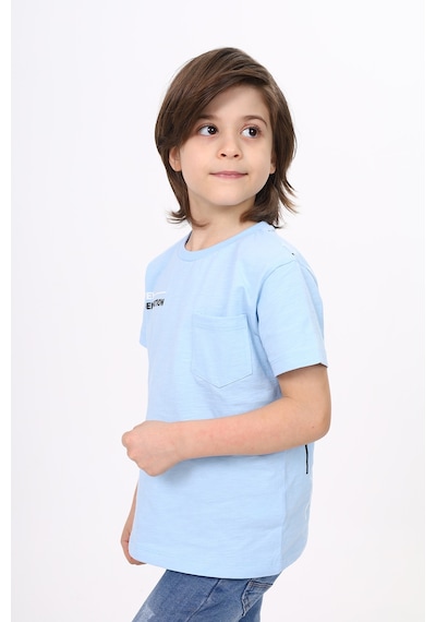 Toontoy Kids Toontoy Erkek Çocuk Cep Baskılı Tişört Mavi