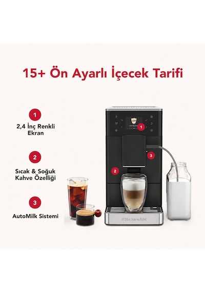 Kitchenaid KF3 220 W Tam Otomatik Buzlu Kahve Özellikli Espresso Makinesi