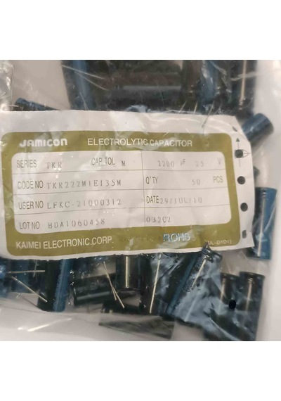 Tbr222m1eı35m 2200mf 25v 12x35 Elko Kondansatör 40 Adet