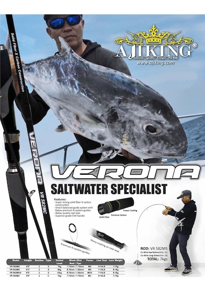 Ajiking Verona Vr-662mhs 2.00m 8-18g Spin Kamışı
