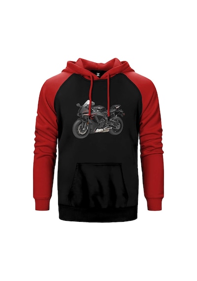 Yamha Yzf-r1 Kırmızı Renk Reglan Kol Kapşonlu Sweatshirt Kırmızı