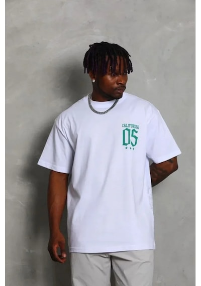 Modi Erkek Baskılı T-shirt Kısa Kol Bisiklet Yaka Regular Fit Rahat Kalıp Günlük Tişört - Beyaz - Mymg185475