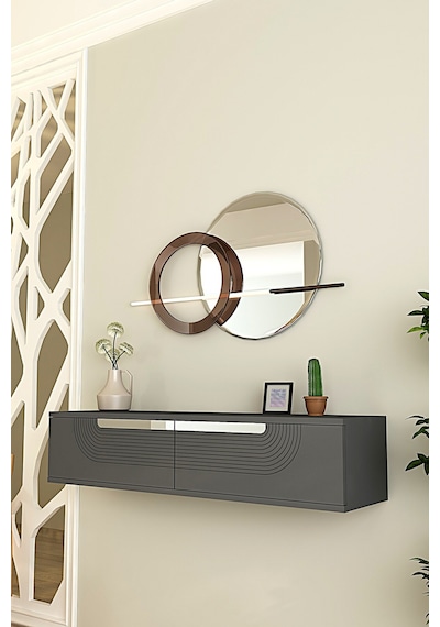 Da1202as Meyra Dresuar Ve Antre Rafı Antrasit-silver 120cm Antrasit - Gümüş Da1202as Meyra Dresuar Ve Antre Rafı Antrasit-silver 120cm Antrasit - Gümüş