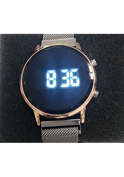 Unisex Çelik Kasa Dijital Led Ekran Kol Saati Gümüşrose - 132317797 Altın