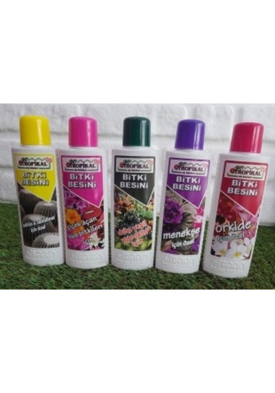 Bitki Besini 5 Li Set 225 ml Yeşil Yapraklı Orkide Çiçekli Bitki