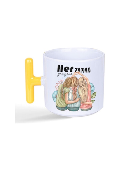 Her Zaman Yanyana Baskılı Sarı Kulplu T Kupa