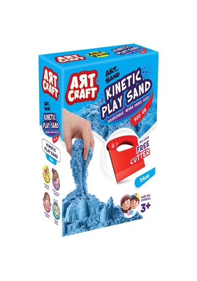 Art Sand Aksesuarlı Mavi Oyun Kumu 500 Gr. - Kinetik Kum Seti - Natural Kum - Doğal Kum Renkli