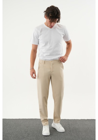 Redline Arden Kışlık Kalın Slim Fit Kemerli Erkek Pantolon Bej