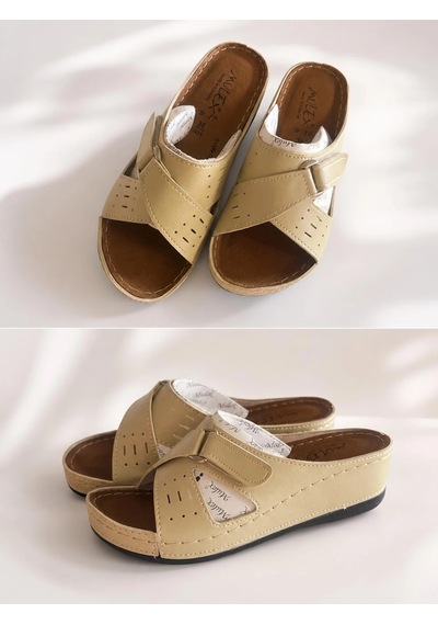 Mergenshoes A011 Bej Günlük Poli Yumuşak Taban Kadın Terlik