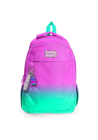 Coral High Kids Pembe Su Yeşili Renk Geçişli Üç Bölmeli Okul Sırt Çantası 23664