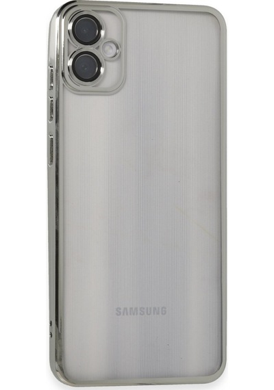 Samsung Galaxy A05 Uyumlu Kılıf Lensli Silikon - Gümüş