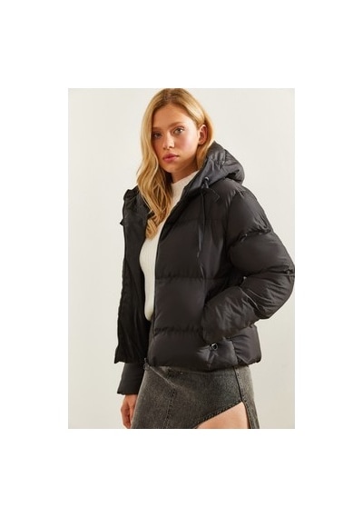 2Y Premium Kadın Kapüşonlu Şişme Mont, Rahat Ve Şık Tasarım Açık Camel