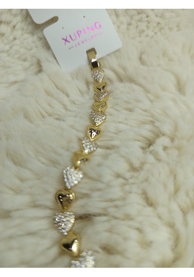 Beren Xupıng Kalpli Çelik Bileklik Gold 16+3 Cm
