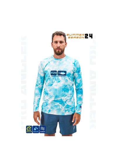 Fujin Pro Angler S24 T-shirt Water Camo Mavi