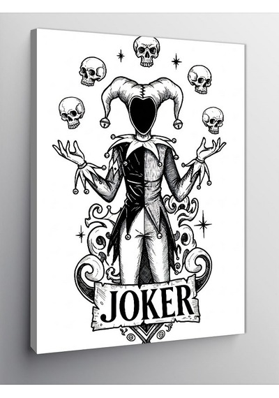 Kanvas Tablo Joker Ve İskambil Kâğıdı Teması 100cmx140cm