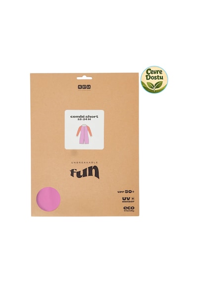 Kietla Bebekler İçin Uv Korumalı Şortlu Mayo Pink Red Pembe