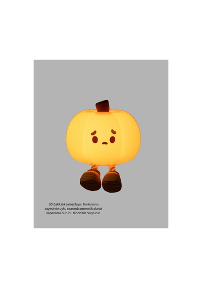 Trendlia Dekoratif Pumpkin Gece Lambası Şarjlı Dokunmatik Led Işık Yeni Nesil Çok Renkli