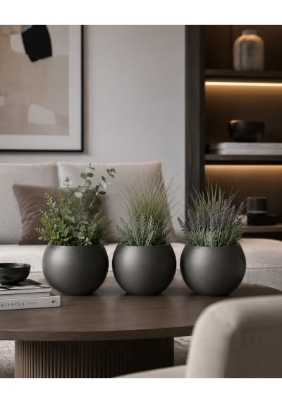 Tr Zevli Japandi Tarzı Modern Küre Saksı 3'lü Set - Su Sızdırmaz Dekoratif Salon Ve Balkon Saksısı Hediyelik Ç Diğer 60581162