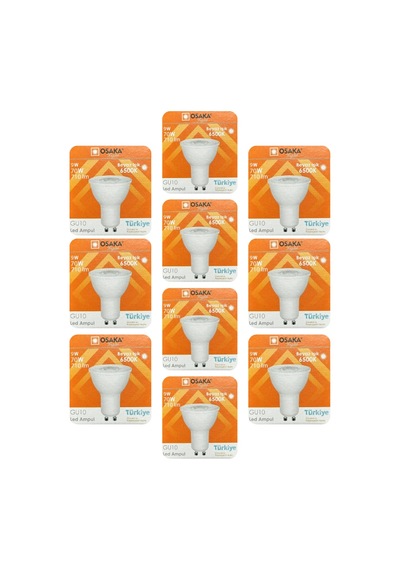 10 Adet Osaka 9w 70w Beyaz Işık 6500k Gu10 Duylu Led Çanak Ampul