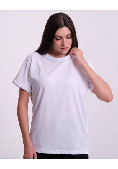 Cottonlab Kadın %100 Premium Pamuklu Yumuşak Dokulu Terletmez Bisiklet Yaka Tişört Beyaz